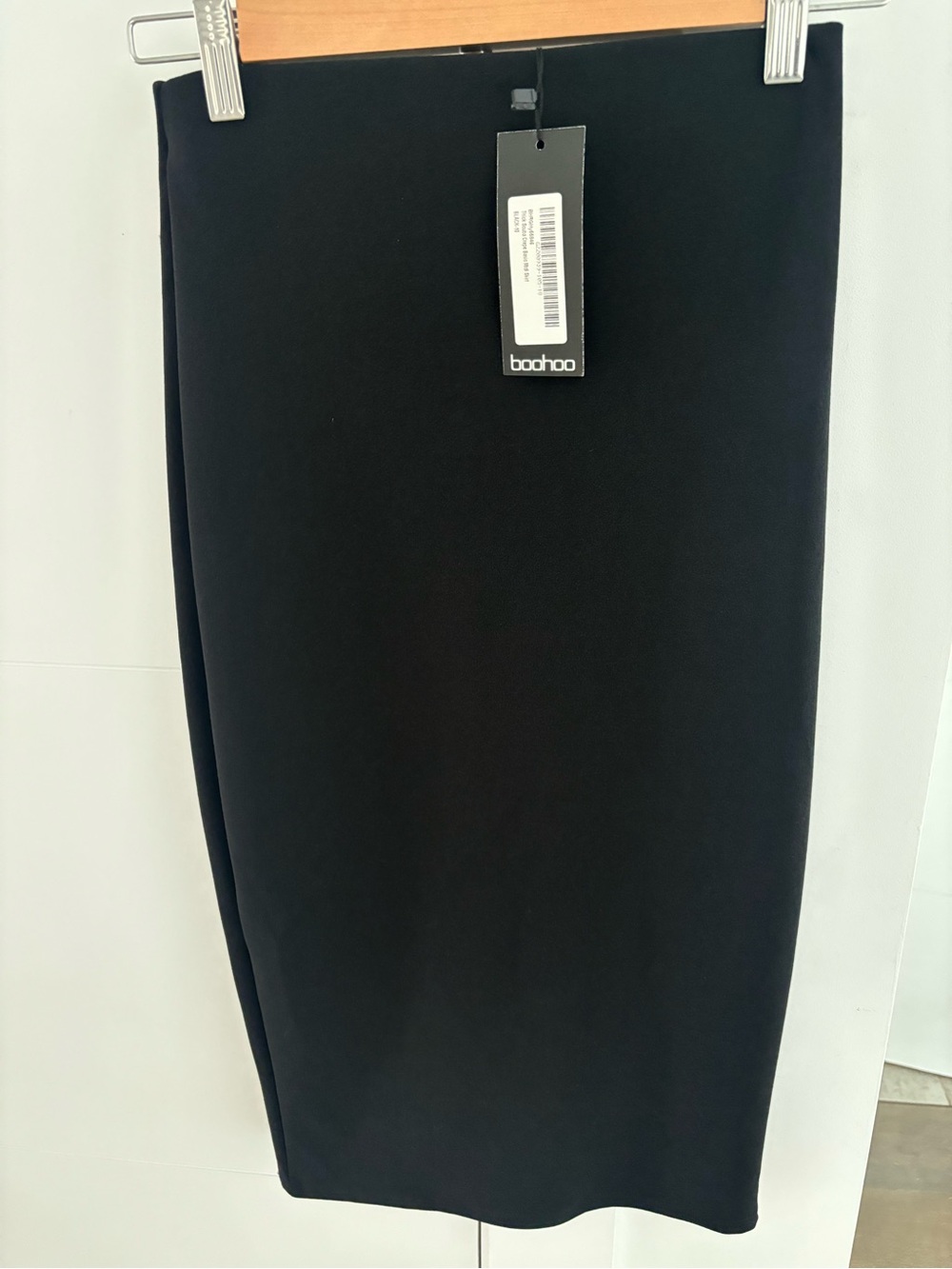 boohoo Black Pencil Midi Skirt
